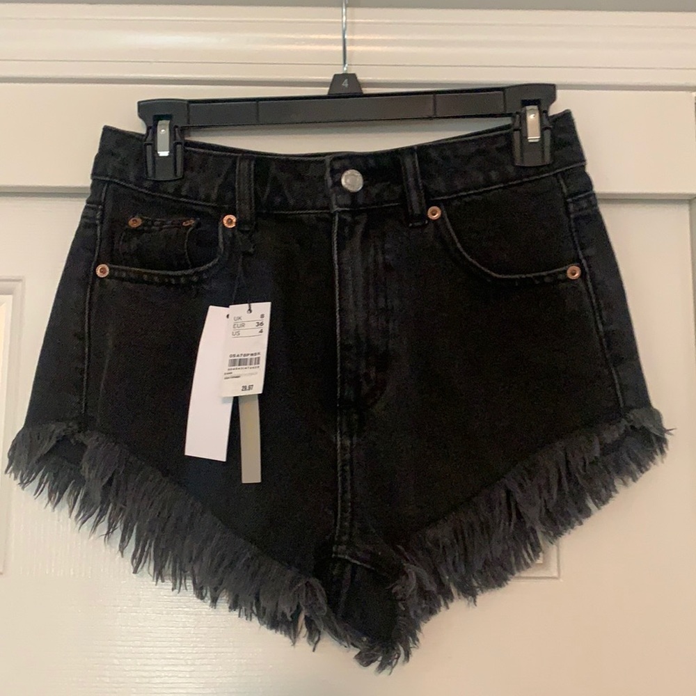 Black jean shorts
